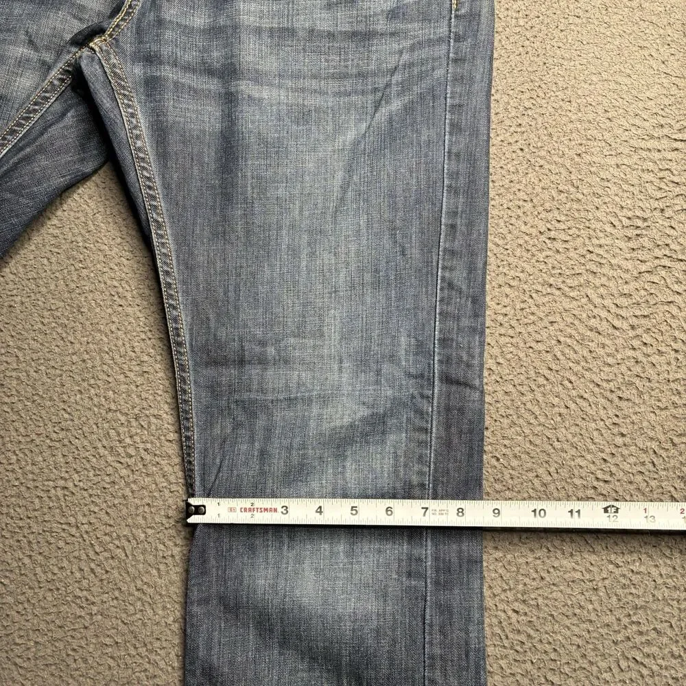 Levis Jeans Mens (Measured 34x33) Blue Denim 527 Low Boot Cut Dark Wash Flare